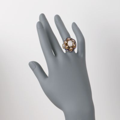 C. 1970 Vintage Opal Ring With Enamel in 14kt Yellow Gold. Size 5 &mdash; Alt Image 2