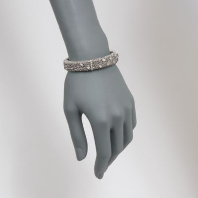 C. 1990 Vintage .35 ct. t.w. Diamond Mesh Cuff Bracelet in 18kt White Gold. 7.5" &mdash; Alt Image 2