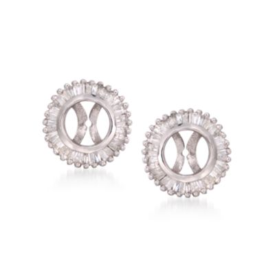 .67 ct. t.w. Baguette Diamond Earring Jackets in 14kt White Gold &mdash; Alt Image 1