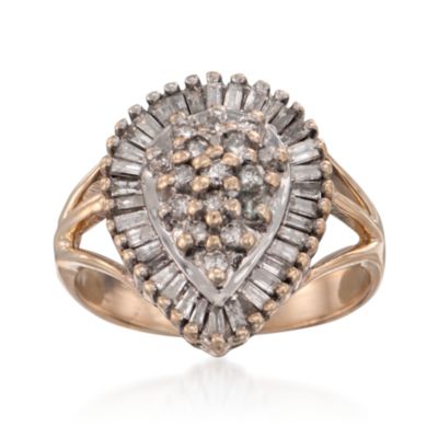 C. 1980 Vintage 1.25 ct. t.w. Diamond Cluster Ring in 14kt Yellow Gold. Size 8.5 &mdash; Alt Image 1