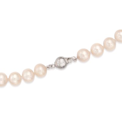 Cultured Pearl and .85 ct. t.w. White Topaz Panther Heads Necklace in Sterling Silver &mdash; Alt Image 4