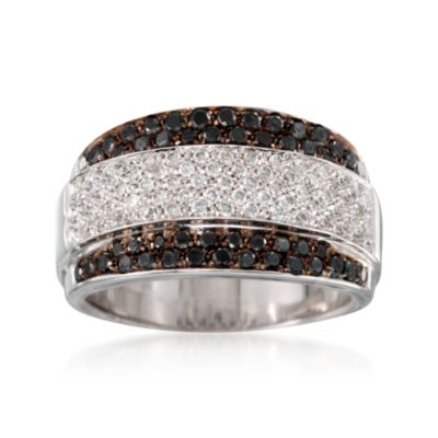 C. 2000 Vintage 1.15 ct. t.w. Black and White Diamond Ring in 18kt White Gold. Size 7.75 &mdash; Alt Image 1