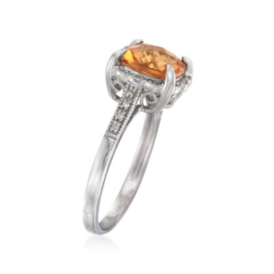 2.05 Carat Citrine Ring With Diamonds in 14kt White Gold &mdash; Alt Image 3