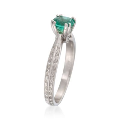.72 Carat Emerald Ring With Diamonds in Platinum &mdash; Alt Image 3