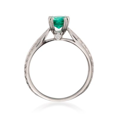 .72 Carat Emerald Ring With Diamonds in Platinum &mdash; Alt Image 4