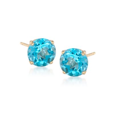 2.10 ct. t.w. Blue Topaz Stud Earrings in 14kt Yellow Gold &mdash; Alt Image 1