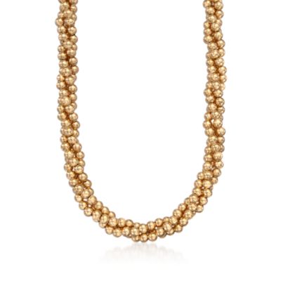 Italian Twisted Bead Necklace in 18kt Over Sterling &mdash; Alt Image 1