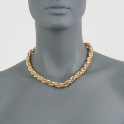 Italian Twisted Bead Necklace in 18kt Over Sterling &mdash; Alt Image 2