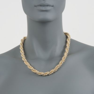 Italian Twisted Bead Necklace in 18kt Over Sterling &mdash; Alt Image 3
