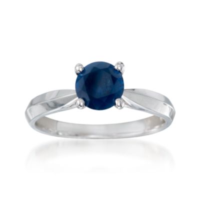 1.32 Carat Sapphire Ring With Diamond in 19kt White Gold &mdash; Alt Image 1