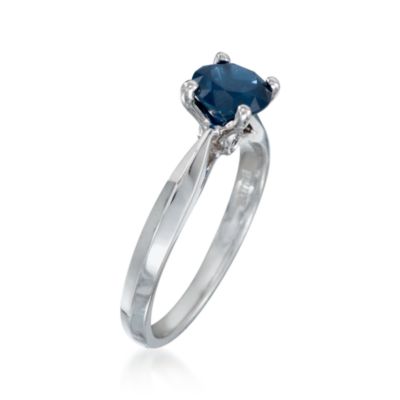 1.32 Carat Sapphire Ring With Diamond in 19kt White Gold &mdash; Alt Image 3