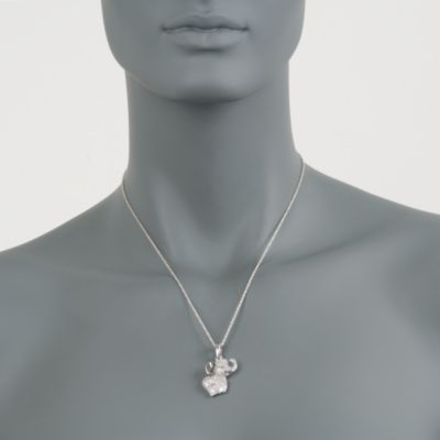 .18 ct. t.w. Diamond Elephant Pendant Slide Necklace in Sterling Silver. 18" &mdash; Alt Image 2