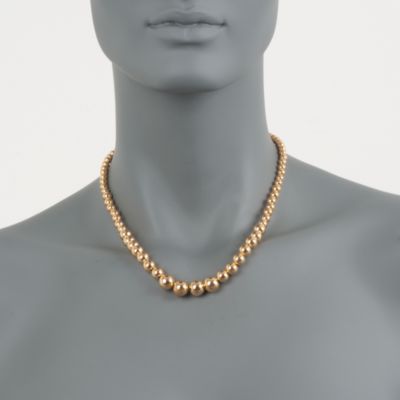 Italian 24kt Over Sterling Graduated Bead Necklace &mdash; Alt Image 2