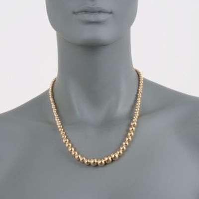 Italian 24kt Over Sterling Graduated Bead Necklace &mdash; Alt Image 3