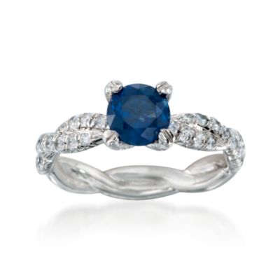1.11 Carat Sapphire and .49 ct. t.w. Diamond Ring in Platinum &mdash; Alt Image 1