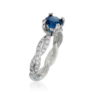 1.11 Carat Sapphire and .49 ct. t.w. Diamond Ring in Platinum &mdash; Alt Image 3