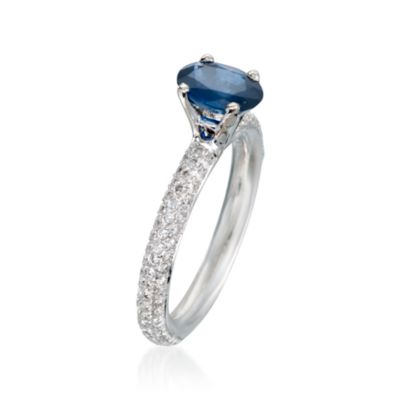 1.42 Carat Sapphire and .68 ct. t.w. Diamond Ring in 18kt White Gold &mdash; Alt Image 3