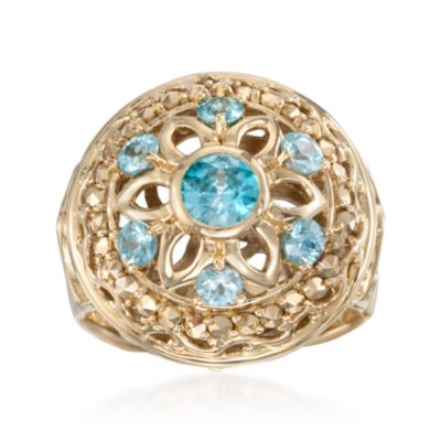 1.40 ct. t.w. Zircon and .60 ct. t.w. Marcasite Ring in 18kt Over Sterling &mdash; Alt Image 1