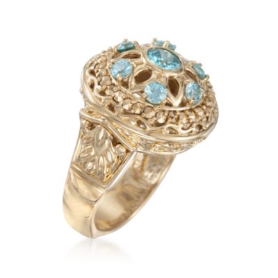 1.40 ct. t.w. Zircon and .60 ct. t.w. Marcasite Ring in 18kt Over Sterling &mdash; Alt Image 3