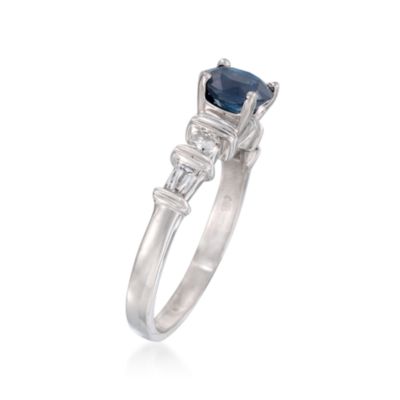 1.23 Carat Sapphire and .48 ct. t.w. Diamond Ring in 18kt White Gold &mdash; Alt Image 3
