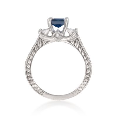 .87 Carat Sapphire and .62 ct. t.w. Diamond Ring in Palladium &mdash; Alt Image 4