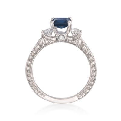 .98 Carat Sapphire and .60 ct. t.w. Diamond Ring in 19kt White Gold &mdash; Alt Image 4
