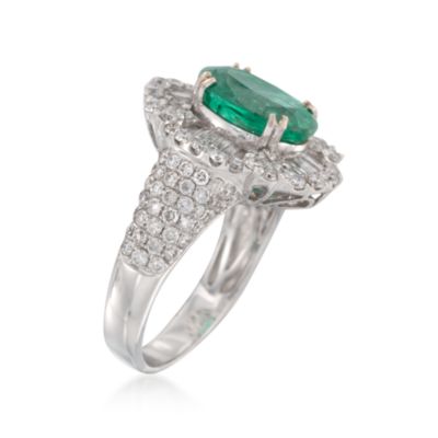 2.70 Carat Emerald and 1.80 ct. t.w. Diamond Ring in 18kt White Gold &mdash; Alt Image 3