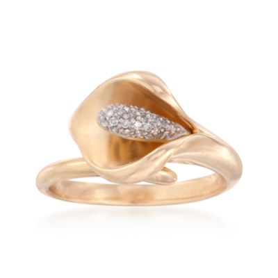 .10 ct. t.w. Diamond Calla Lily Ring in 18kt Gold Over Sterling &mdash; Alt Image 1