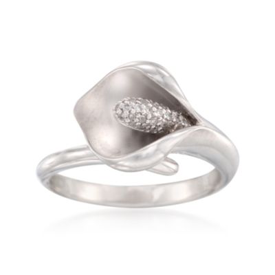 .10 ct. t.w. Diamond Calla Lily Ring in Sterling Silver &mdash; Alt Image 1