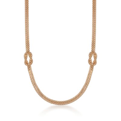 Italian Double-Knot Necklace in 18kt Over Sterling. 30" &mdash; Alt Image 1