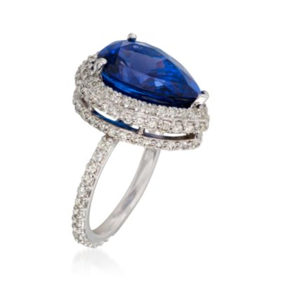 8.15 Carat Tanzanite and 1.80 ct. t.w. Diamond Eternity Ring in 14kt White Gold. Size 6.5 &mdash; Alt Image 3