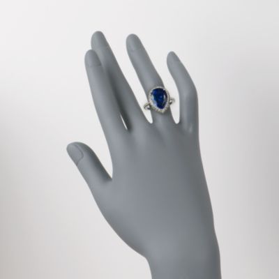 8.15 Carat Tanzanite and 1.80 ct. t.w. Diamond Eternity Ring in 14kt White Gold. Size 6.5 &mdash; Alt Image 2
