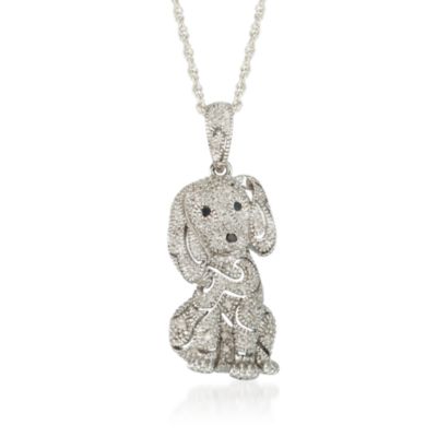 .15 ct. t.w. Diamond Dog Pendant Necklace in Sterling Silver. 18" &mdash; Alt Image 1