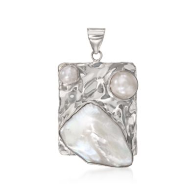 Baroque and Cultured Pearl Pendant in Sterling Silver &mdash; Alt Image 1
