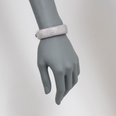 16.00 ct. t.w. Pave Diamond Bangle Bracelet in 14kt White Gold. 7" &mdash; Alt Image 2