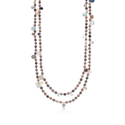 5-14mm Tourmaline and Multi-Gemstone Bead Necklace in Sterling Silver &mdash; Alt Image 1