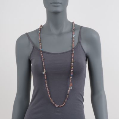 5-14mm Tourmaline and Multi-Gemstone Bead Necklace in Sterling Silver &mdash; Alt Image 2