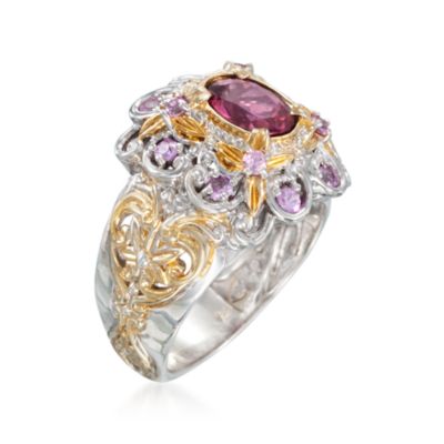 1.20 Carat Pink Tourmaline and .60 ct. t.w. Sapphire Ring in Two-Tone &mdash; Alt Image 3