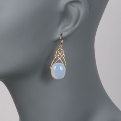 Chalcedony Drop Earrings in 18kt Over Sterling &mdash; Alt Image 2