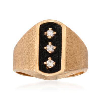 C. 1970 Vintage .15 ct. t.w. Diamond Ring in 14kt Yellow Gold. Size 8 &mdash; Alt Image 1