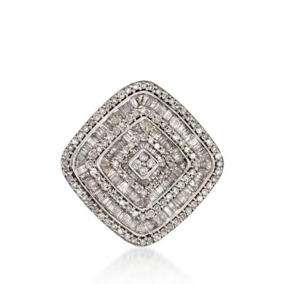 2.30 ct. t.w. Baguette and Round Diamond Pendant in 14kt White Gold &mdash; Alt Image 1