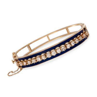 C.1950 Vintage 2.00 ct. t.w. Diamond Bangle Bracelet in 14kt Yellow Gold. 7.5" &mdash; Alt Image 1
