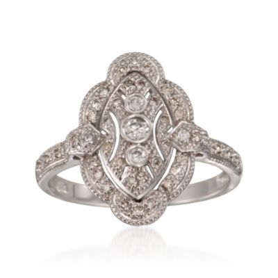 C. 2000 Vintage .33 ct. t.w. Diamond Dinner Ring in 14kt White Gold. Size 10 &mdash; Alt Image 1