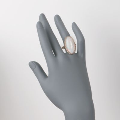 C. 1950 Vintage Opal and .75 ct. t.w. Diamond Ring in 14t Yellow Gold. Size 10.75 &mdash; Alt Image 2
