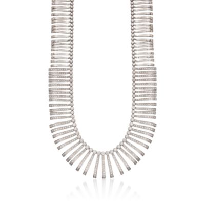 C.2000 Vintage 11.00 ct. t.w. Fancy Cleopatra-Styled Diamond Necklace in 18kt White Gold . 15" &mdash; Alt Image 1