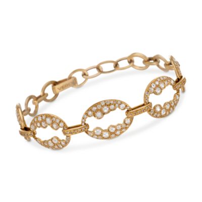C. 1990 Vintage Verdi 6.15 ct. t.w. Open Oval Diamond Link Bracelet in 18kt Yellow Gold. 8.25" &mdash; Alt Image 1