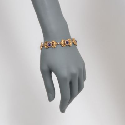 C. 1910 Vintage 8.00 ct. t.w. Amethyst and 1.85 ct. t.w. Diamond Bracelet in 14kt Yellow Gold. 8" &mdash; Alt Image 2