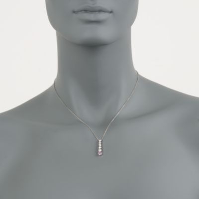 C. 2002 Vintage Tiffany Jewelry .40 ct. t.w. Diamond and .35 Carat Pink Sapphire Necklace in Platinum. 16" &mdash; Alt Image 2