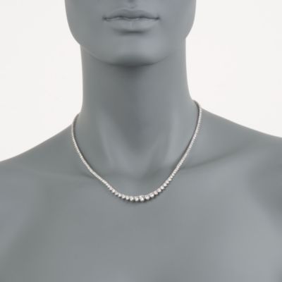 9.00 ct. t.w. Graduated Diamond Necklace in 14kt White Gold. 17" &mdash; Alt Image 2