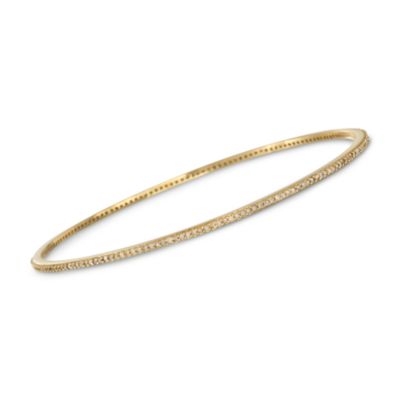 .85 ct. t.w. Diamond Eternity Bangle Bracelet in 18kt Over Sterling. 7" &mdash; Alt Image 1
